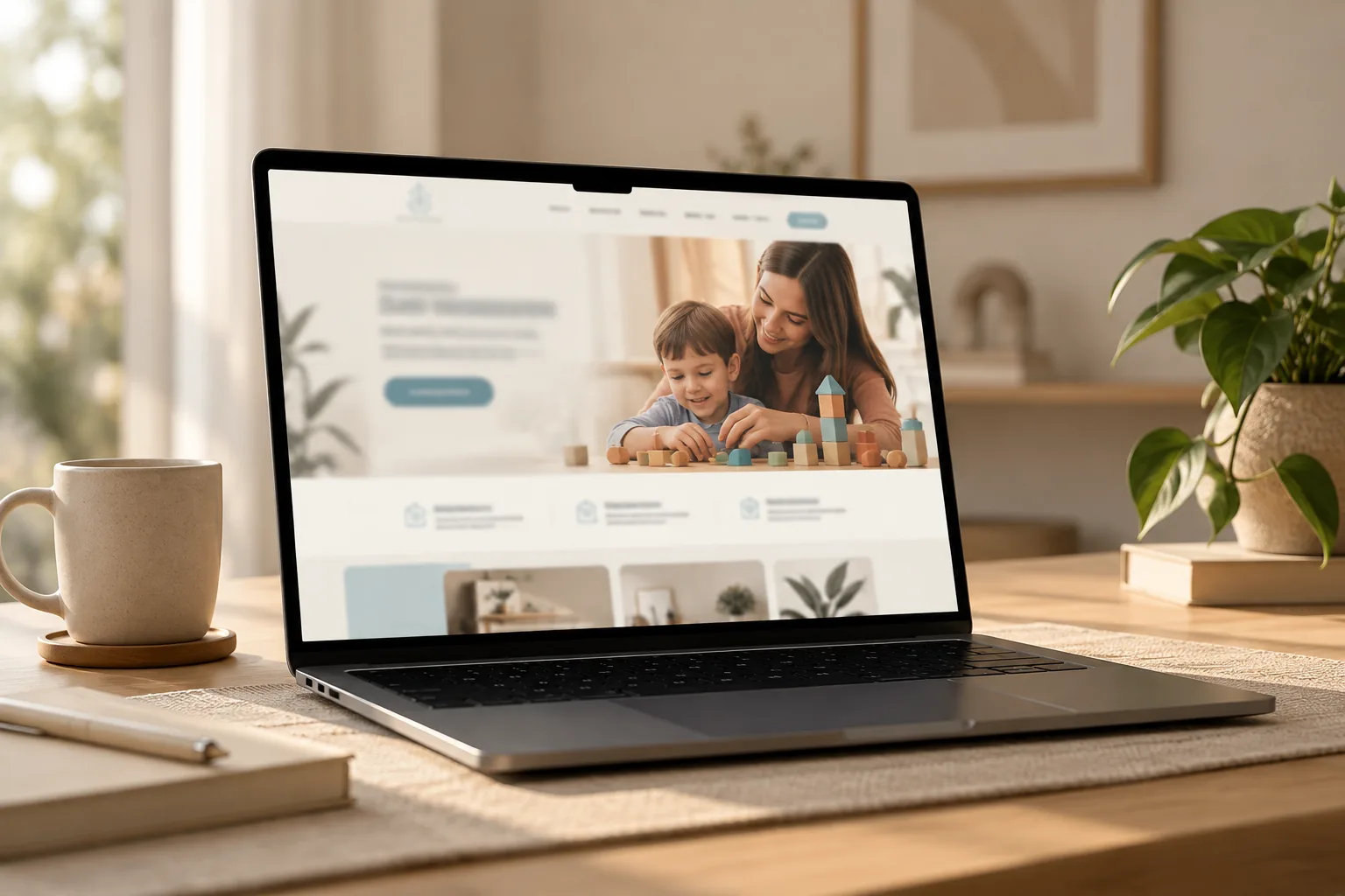 Mockup do site da psicóloga infantil Priscila Porto em um laptop
